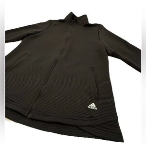 Adidas Golf Jacket Womens Textured Ribbed Full Zip Athletic Black (XXL)